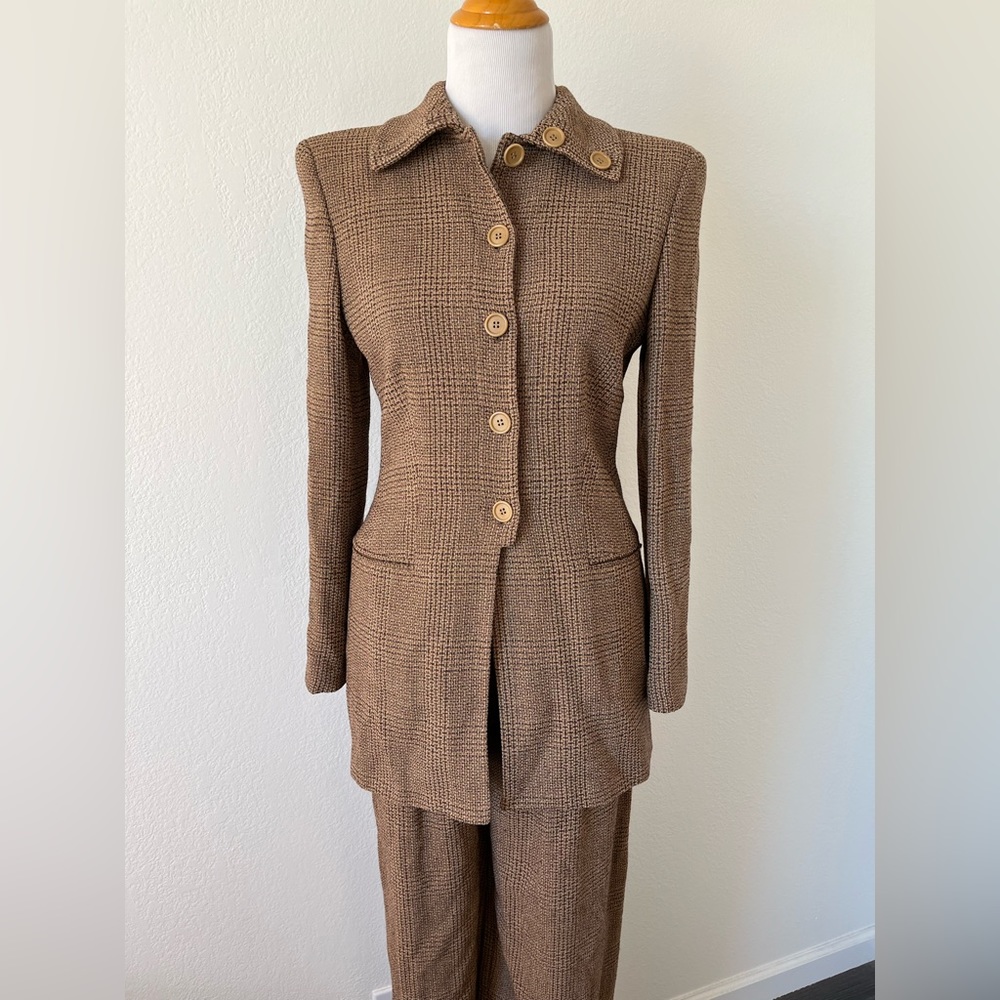 Giorgio Armani Blazer & Trouser Plaid Wool Set